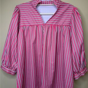 Cotton Pink and White Striped Top
